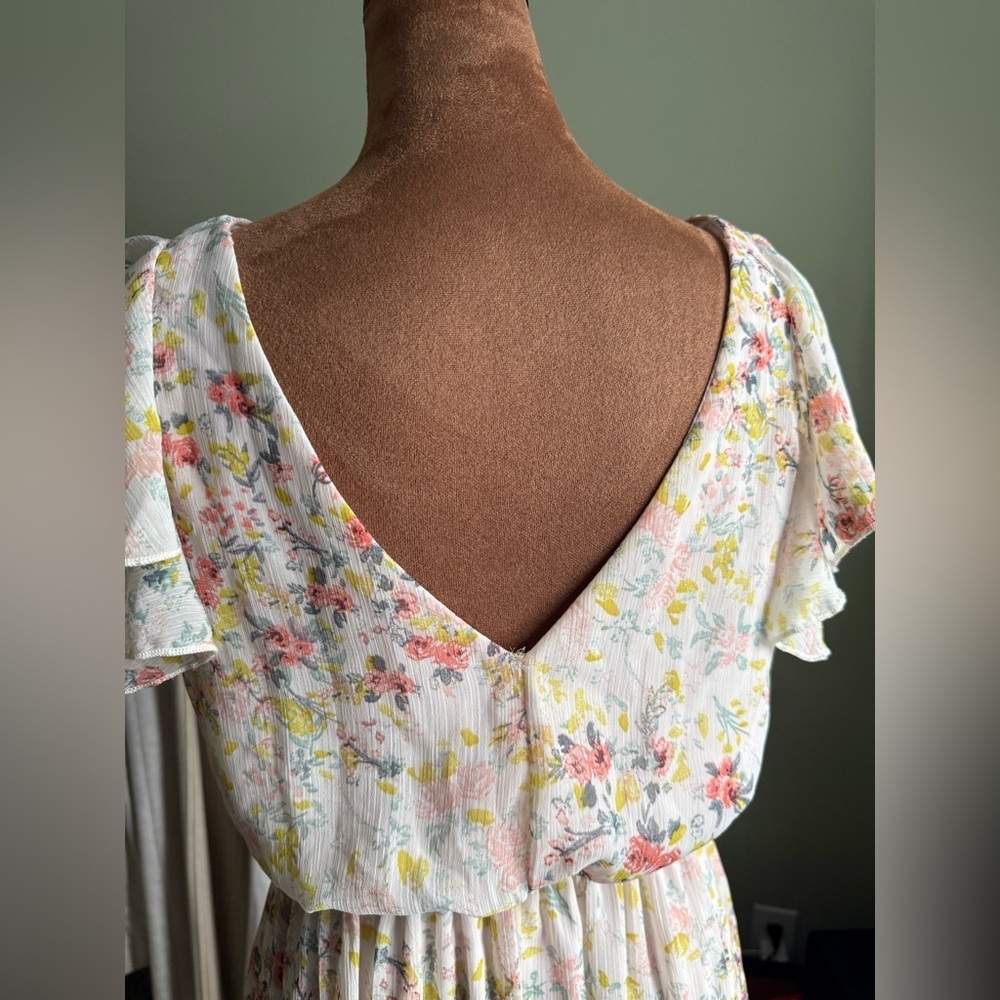 Charlotte Russe Pink High Low Sundress V-Neck Cap Sleeve - Picture 11 of 14